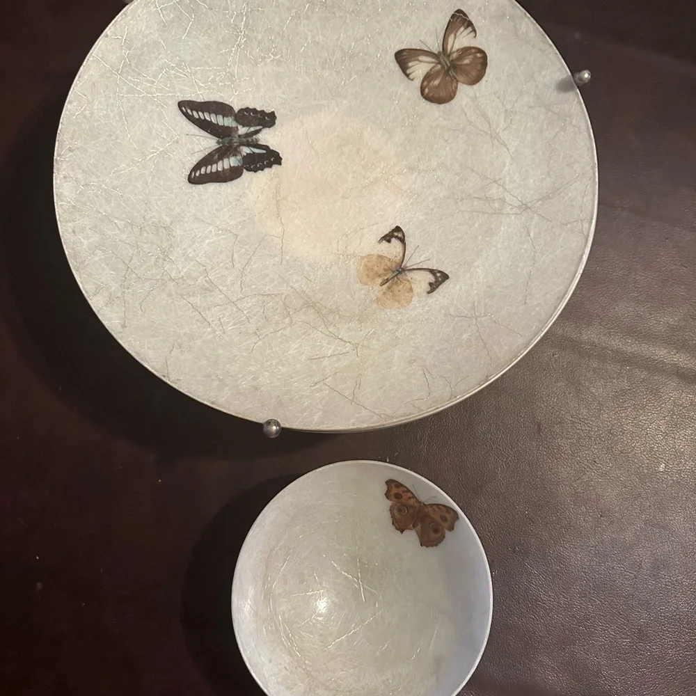 Vintage atomic style chip & dip set